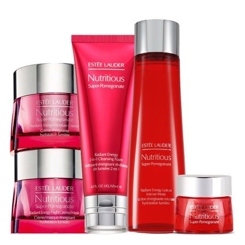 Estee Lauder/雅诗兰黛红石榴五件套（洁面125ml+水200ml+日霜50ml+晚霜50ml+眼部凝露15ml）新老款随机发货（化妆品）