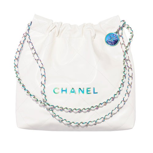 CHANEL/香奈儿24新款 女士小号白色亮面小牛皮手提包AS3260B1500010601（）
